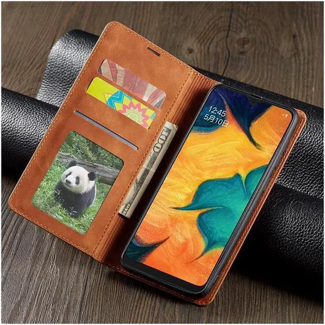 Alt view image 5 of 7 - BONAEVER For Samsung Galaxy A40 Case Premium PU Leather Cover TPU Bumper with Card Holder Stand andidden Magnetic Shockproof Flip Wallet Case