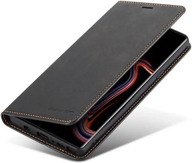 Alt view image 3 of 6 - BONAEVER For Samsung Galaxy Note 9 Case Premium PU Leather Cover TPU Bumper with Card Holder Stand andidden Magnetic Shockproof Flip Wallet Case for Galaxy Note 9 6.4 inch