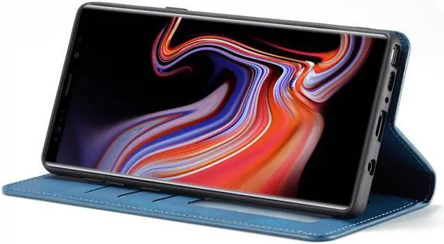 Alt view image 3 of 5 - BONAEVER For Samsung Galaxy Note 9 Case Premium PU Leather Cover TPU Bumper with Card Holder Stand andidden Magnetic Shockproof Flip Wallet Case for Galaxy Note 9 6.4 inch