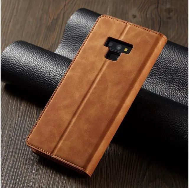 Alt view image 3 of 6 - BONAEVER For Samsung Galaxy Note 9 Case Premium PU Leather Cover TPU Bumper with Card Holder Stand andidden Magnetic Shockproof Flip Wallet Case for Galaxy Note 9 6.4 inch