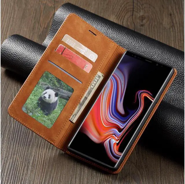 Alt view image 5 of 6 - BONAEVER For Samsung Galaxy Note 9 Case Premium PU Leather Cover TPU Bumper with Card Holder Stand andidden Magnetic Shockproof Flip Wallet Case for Galaxy Note 9 6.4 inch