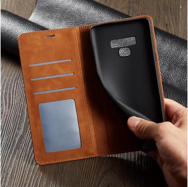 Alt view image 6 of 6 - BONAEVER For Samsung Galaxy Note 9 Case Premium PU Leather Cover TPU Bumper with Card Holder Stand andidden Magnetic Shockproof Flip Wallet Case for Galaxy Note 9 6.4 inch