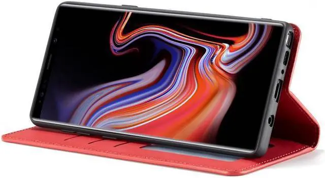 Alt view image 2 of 5 - BONAEVER For Samsung Galaxy Note 9 Case Premium PU Leather Cover TPU Bumper with Card Holder Stand andidden Magnetic Shockproof Flip Wallet Case for Galaxy Note 9 6.4 inch