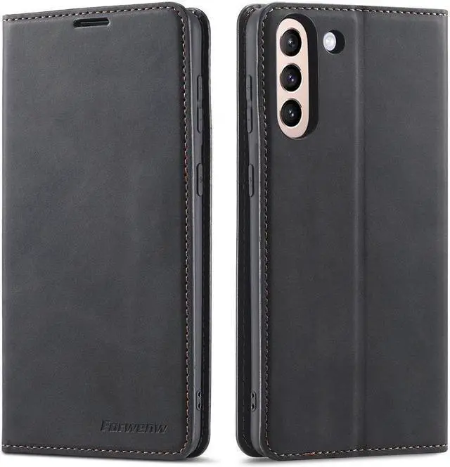 Main image of BONAEVER For Samsung Galaxy S21 FE 5G / A52 4G Case Premium PU Leather Cover TPU Bumper with Card Holder Stand andidden Magnetic Shockproof Flip Wallet Case for Galaxy S21 FE 5G 6.4 inch