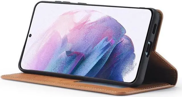 Alt view image 2 of 6 - BONAEVER For Samsung Galaxy S21 FE 5G / A52 4G Case Premium PU Leather Cover TPU Bumper with Card Holder Stand andidden Magnetic Shockproof Flip Wallet Case for Galaxy S21 FE 5G 6.4 inch