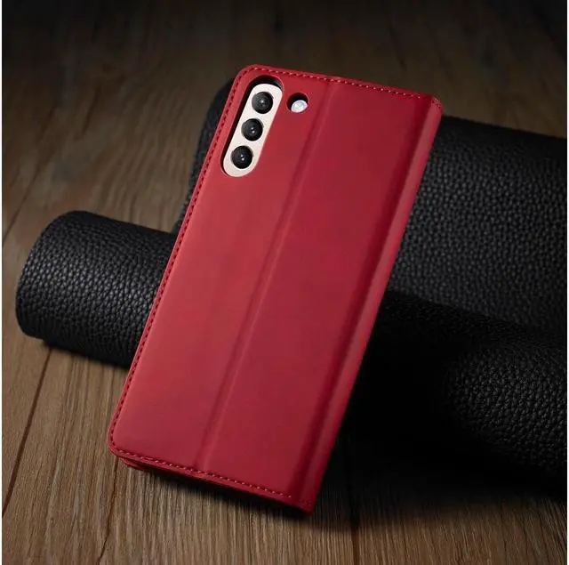 Alt view image 5 of 5 - BONAEVER For Samsung Galaxy S21 FE 5G / A52 4G Case Premium PU Leather Cover TPU Bumper with Card Holder Stand andidden Magnetic Shockproof Flip Wallet Case for Galaxy S21 FE 5G 6.4 inch