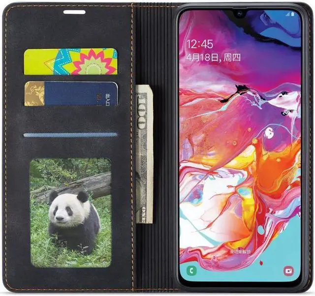 Alt view image 2 of 6 - BONAEVER For Samsung Galaxy A50 / A50S / A30S Case Premium PU Leather Cover TPU Bumper with Card Holder Stand andidden Magnetic Shockproof Flip Wallet Case