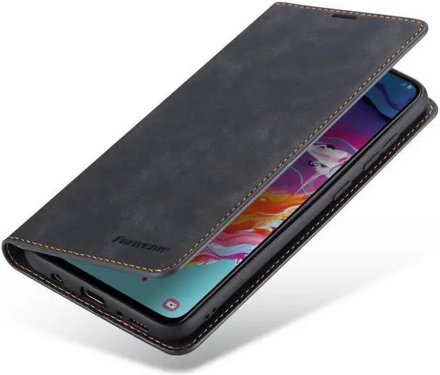 Alt view image 3 of 6 - BONAEVER For Samsung Galaxy A50 / A50S / A30S Case Premium PU Leather Cover TPU Bumper with Card Holder Stand andidden Magnetic Shockproof Flip Wallet Case
