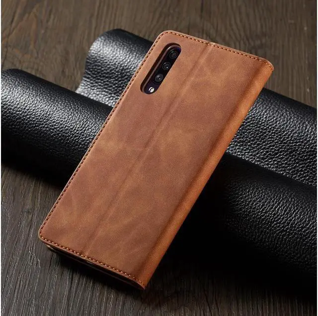 Alt view image 7 of 7 - BONAEVER For Samsung Galaxy A50 / A50S / A30S Case Premium PU Leather Cover TPU Bumper with Card Holder Stand andidden Magnetic Shockproof Flip Wallet Case