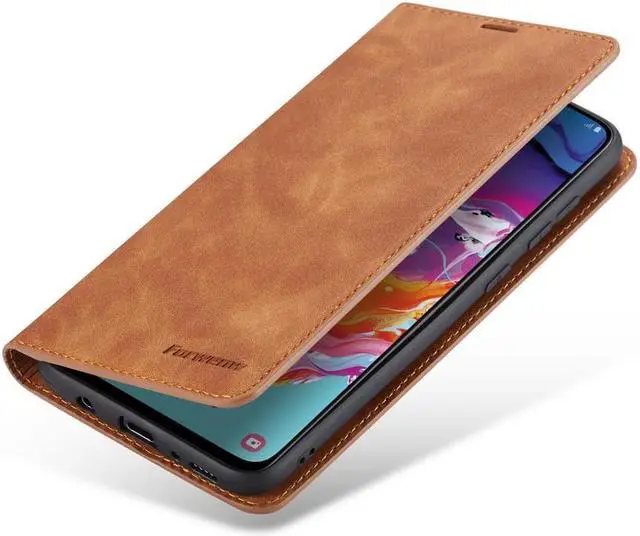 Alt view image 3 of 7 - BONAEVER For Samsung Galaxy A50 / A50S / A30S Case Premium PU Leather Cover TPU Bumper with Card Holder Stand andidden Magnetic Shockproof Flip Wallet Case