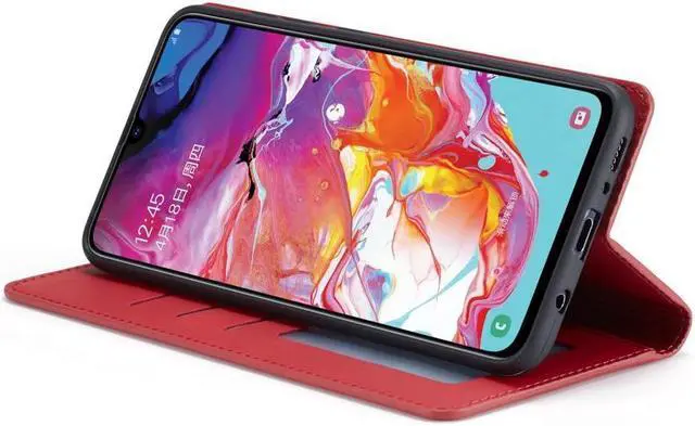 Alt view image 3 of 6 - BONAEVER For Samsung Galaxy A50 / A50S / A30S Case Premium PU Leather Cover TPU Bumper with Card Holder Stand andidden Magnetic Shockproof Flip Wallet Case