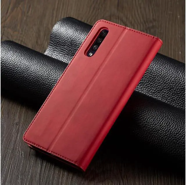 Alt view image 6 of 6 - BONAEVER For Samsung Galaxy A50 / A50S / A30S Case Premium PU Leather Cover TPU Bumper with Card Holder Stand andidden Magnetic Shockproof Flip Wallet Case
