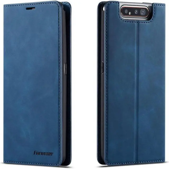 Main image of BONAEVER For Samsung Galaxy A80 / A90 Case Premium PU Leather Cover TPU Bumper with Card Holder Stand andidden Magnetic Shockproof Flip Wallet Case