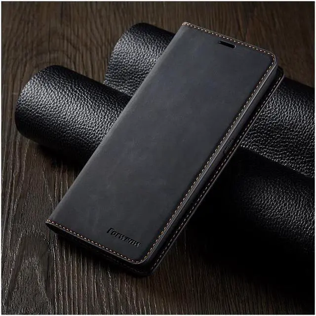 Alt view image 5 of 6 - BONAEVER For Samsung Galaxy A80 / A90 Case Premium PU Leather Cover TPU Bumper with Card Holder Stand andidden Magnetic Shockproof Flip Wallet Case