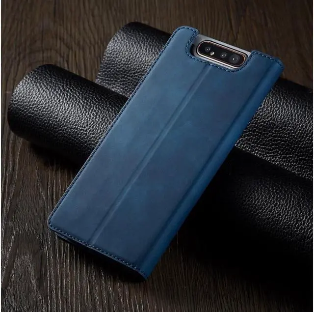 Alt view image 3 of 5 - BONAEVER For Samsung Galaxy A80 / A90 Case Premium PU Leather Cover TPU Bumper with Card Holder Stand andidden Magnetic Shockproof Flip Wallet Case