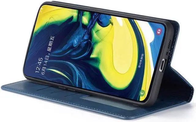 Alt view image 5 of 5 - BONAEVER For Samsung Galaxy A80 / A90 Case Premium PU Leather Cover TPU Bumper with Card Holder Stand andidden Magnetic Shockproof Flip Wallet Case