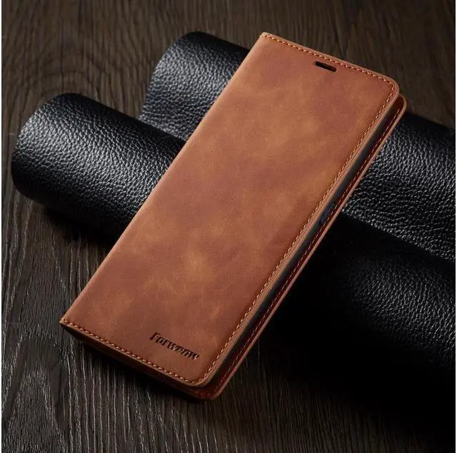 Alt view image 4 of 6 - BONAEVER For Samsung Galaxy A80 / A90 Case Premium PU Leather Cover TPU Bumper with Card Holder Stand andidden Magnetic Shockproof Flip Wallet Case