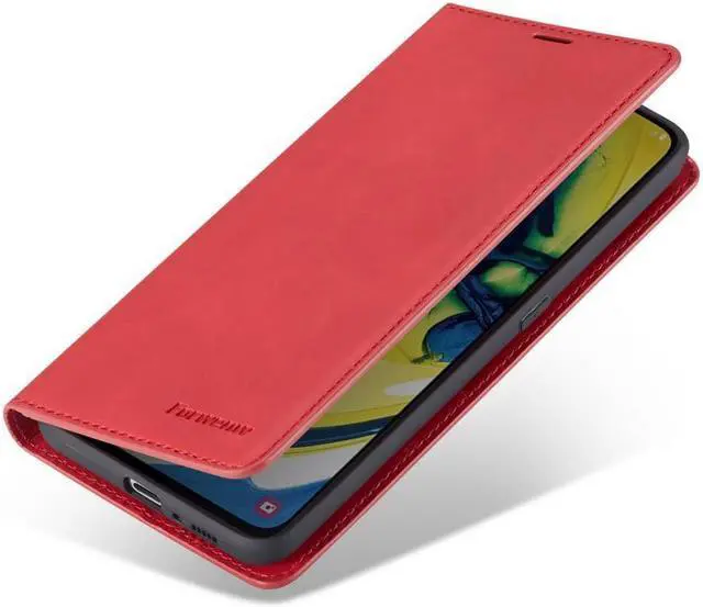 Alt view image 2 of 6 - BONAEVER For Samsung Galaxy A80 / A90 Case Premium PU Leather Cover TPU Bumper with Card Holder Stand andidden Magnetic Shockproof Flip Wallet Case