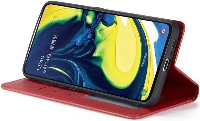 Alt view image 3 of 6 - BONAEVER For Samsung Galaxy A80 / A90 Case Premium PU Leather Cover TPU Bumper with Card Holder Stand andidden Magnetic Shockproof Flip Wallet Case