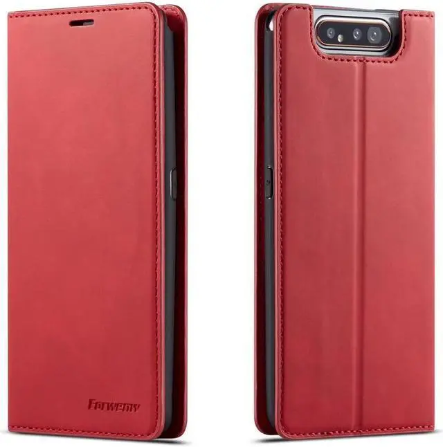 Main image of BONAEVER For Samsung Galaxy A80 / A90 Case Premium PU Leather Cover TPU Bumper with Card Holder Stand andidden Magnetic Shockproof Flip Wallet Case