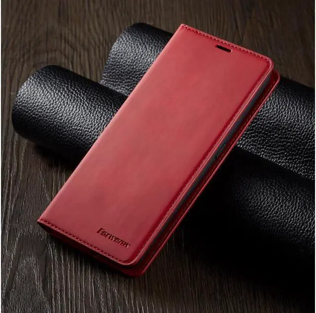 Alt view image 6 of 6 - BONAEVER For Samsung Galaxy A80 / A90 Case Premium PU Leather Cover TPU Bumper with Card Holder Stand andidden Magnetic Shockproof Flip Wallet Case