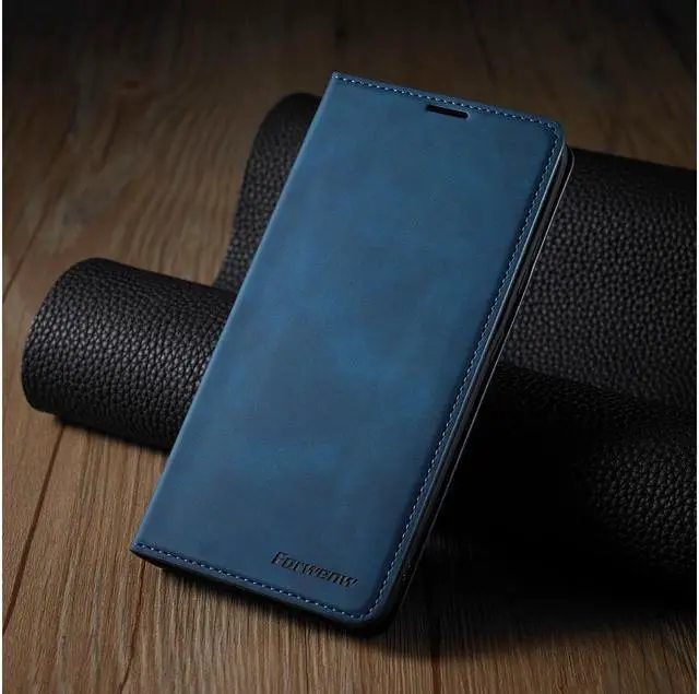 Alt view image 6 of 6 - BONAEVER For Samsung Galaxy S21 Ultra 6.8 Inch Case PU Leather Cover TPU Bumper with Card Holder Stand and Magnetic Shockproof Flip Wallet Cover Blue