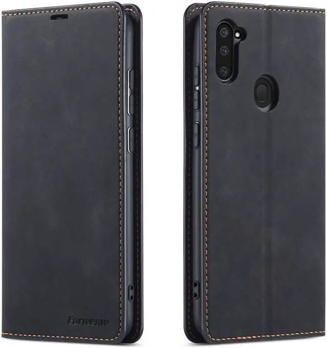 Main image of BONAEVER For Samsung Galaxy A11 Case Premium PU Leather Cover TPU Bumper with Card Holder Stand andidden Magnetic Shockproof Flip Wallet Case for Galaxy A11 / Galaxy M11