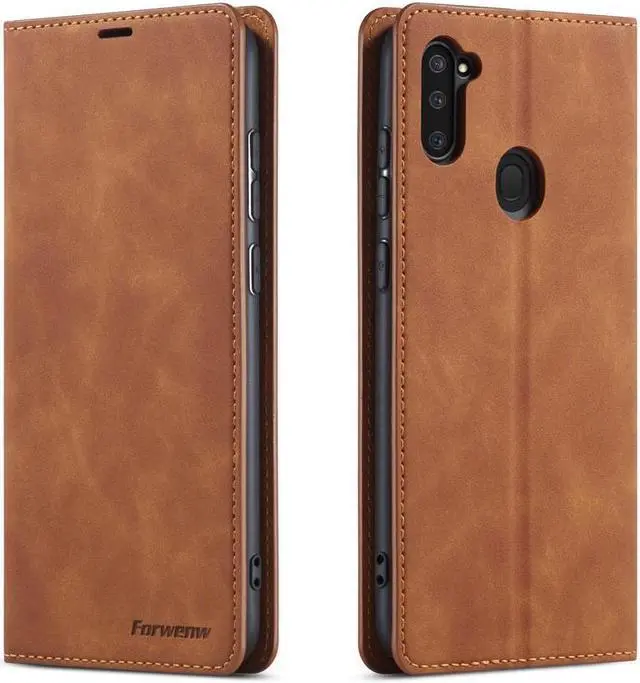 Main image of BONAEVER For Samsung Galaxy A11 Case Premium PU Leather Cover TPU Bumper with Card Holder Stand andidden Magnetic Shockproof Flip Wallet Case for Galaxy A11 / Galaxy M11