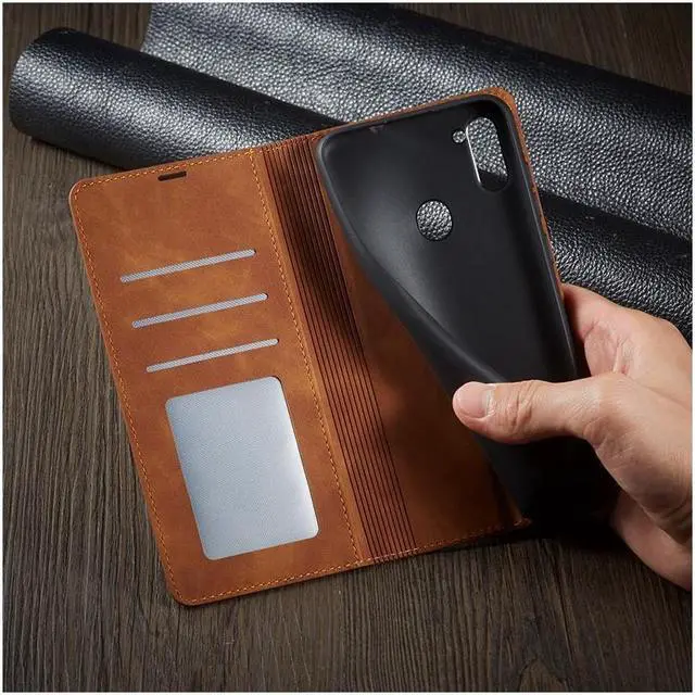Alt view image 6 of 7 - BONAEVER For Samsung Galaxy A11 Case Premium PU Leather Cover TPU Bumper with Card Holder Stand andidden Magnetic Shockproof Flip Wallet Case for Galaxy A11 / Galaxy M11
