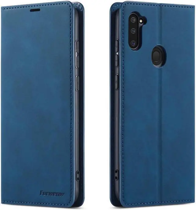 Main image of BONAEVER For Samsung Galaxy A11 Case Premium PU Leather Cover TPU Bumper with Card Holder Stand andidden Magnetic Shockproof Flip Wallet Case for Galaxy A11 / Galaxy M11