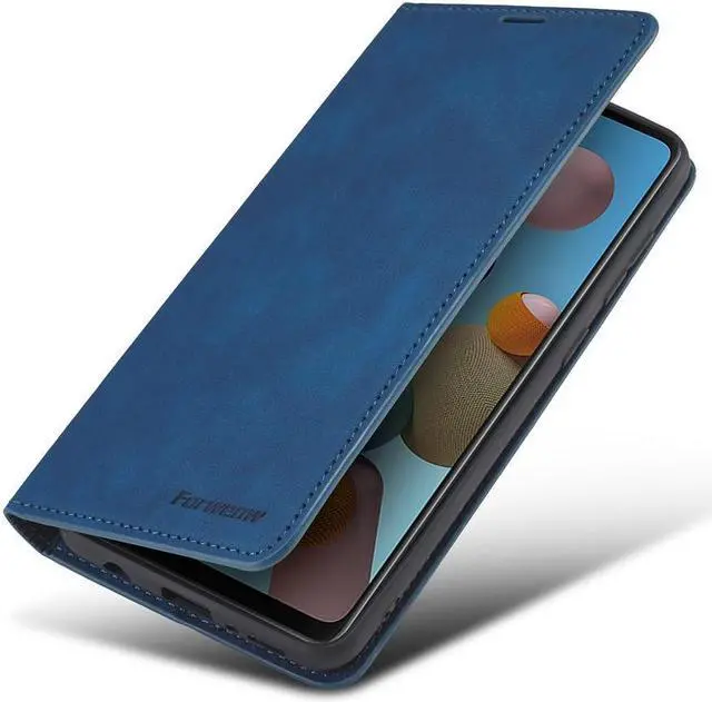 Alt view image 3 of 6 - BONAEVER For Samsung Galaxy A21S Case Premium PU Leather Cover TPU Bumper with Card Holder Stand andidden Magnetic Shockproof Flip Wallet Case