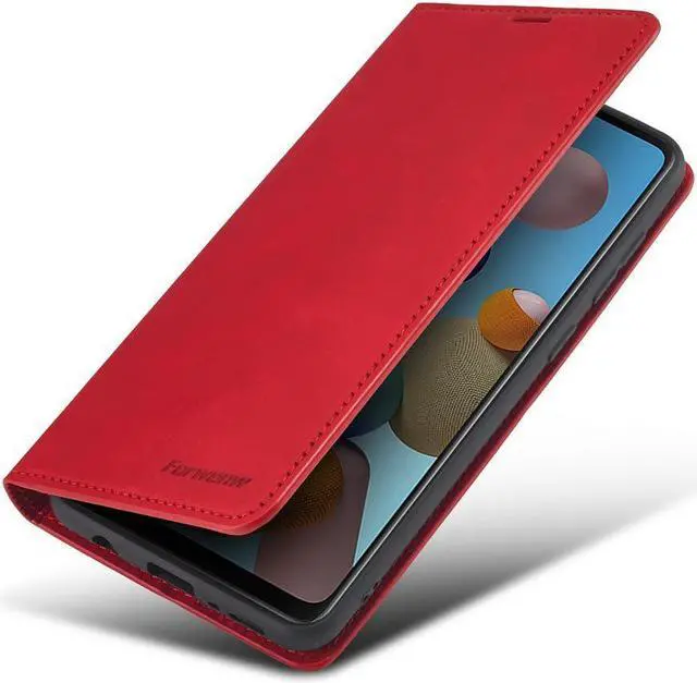 Alt view image 3 of 6 - BONAEVER For Samsung Galaxy A21S Case Premium PU Leather Cover TPU Bumper with Card Holder Stand andidden Magnetic Shockproof Flip Wallet Case