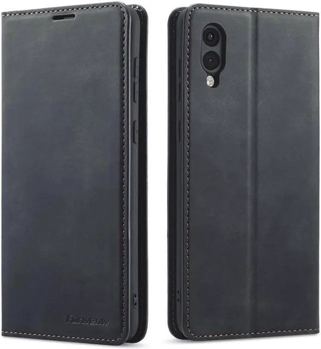 Main image of BONAEVER For Samsung Galaxy A02 Case Premium PU Leather Cover TPU Bumper with Card Holder Stand andidden Magnetic Shockproof Flip Wallet Case for Galaxy A02 / Galaxy M02