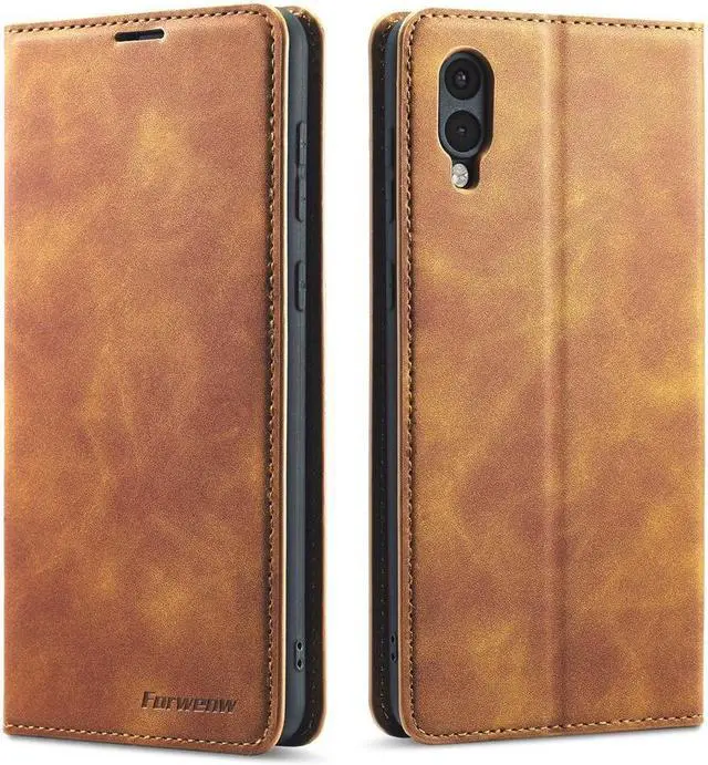 Main image of BONAEVER For Samsung Galaxy A02 Case Premium PU Leather Cover TPU Bumper with Card Holder Stand andidden Magnetic Shockproof Flip Wallet Case for Galaxy A02 / Galaxy M02