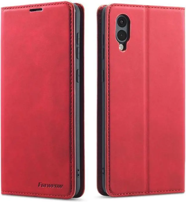 Main image of BONAEVER For Samsung Galaxy A02 Case Premium PU Leather Cover TPU Bumper with Card Holder Stand andidden Magnetic Shockproof Flip Wallet Case for Galaxy A02 / Galaxy M02