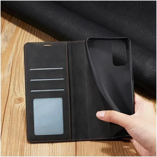 Alt view image 6 of 7 - BONAEVER For Samsung Galaxy A32 5G Case Premium PU Leather Cover TPU Bumper with Card Holder Stand andidden Magnetic Shockproof Flip Wallet Case