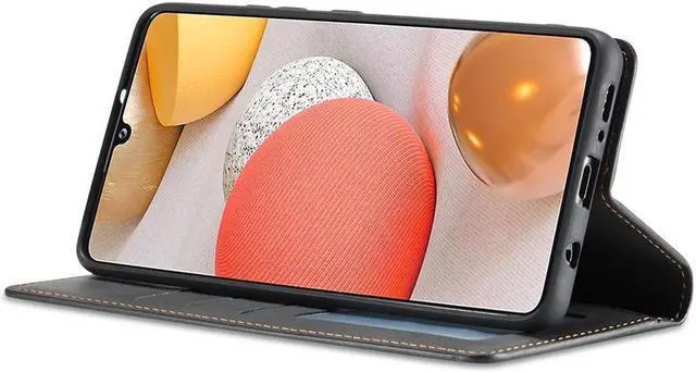 Alt view image 2 of 7 - BONAEVER For Samsung Galaxy A12 5G Case Premium PU Leather Cover TPU Bumper with Card Holder Stand andidden Magnetic Shockproof Flip Wallet Case for Galaxy A12 5G / SM-A125 / M12 / F12