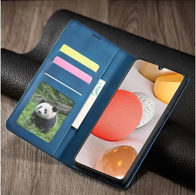 Alt view image 6 of 6 - BONAEVER For Samsung Galaxy A12 5G Case Premium PU Leather Cover TPU Bumper with Card Holder Stand andidden Magnetic Shockproof Flip Wallet Case for Galaxy A12 5G / SM-A125 / M12 / F12