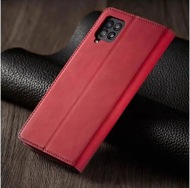 Alt view image 3 of 6 - BONAEVER For Samsung Galaxy A12 5G Case Premium PU Leather Cover TPU Bumper with Card Holder Stand andidden Magnetic Shockproof Flip Wallet Case for Galaxy A12 5G / SM-A125 / M12 / F12