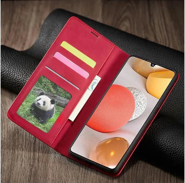 Alt view image 5 of 6 - BONAEVER For Samsung Galaxy A12 5G Case Premium PU Leather Cover TPU Bumper with Card Holder Stand andidden Magnetic Shockproof Flip Wallet Case for Galaxy A12 5G / SM-A125 / M12 / F12