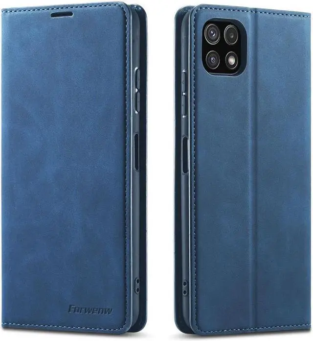 Main image of BONAEVER For Samsung Galaxy A22 5G Case Premium PU Leather Cover TPU Bumper with Card Holder Stand andidden Magnetic Shockproof Flip Wallet Case for Galaxy A22 5G Case [Not Fit for A22 4G]