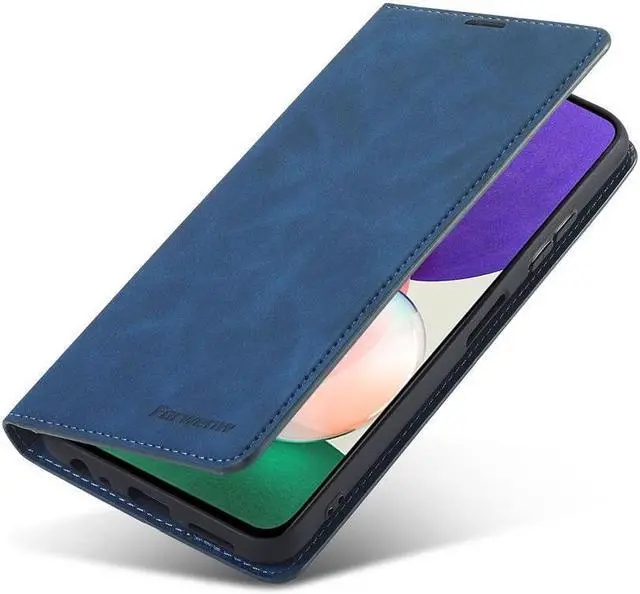 Alt view image 4 of 6 - BONAEVER For Samsung Galaxy A22 5G Case Premium PU Leather Cover TPU Bumper with Card Holder Stand andidden Magnetic Shockproof Flip Wallet Case for Galaxy A22 5G Case [Not Fit for A22 4G]