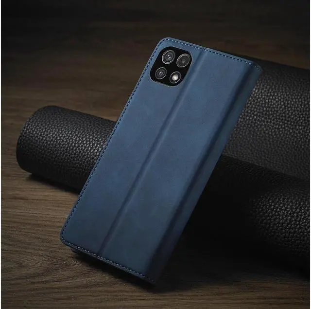 Alt view image 5 of 6 - BONAEVER For Samsung Galaxy A22 5G Case Premium PU Leather Cover TPU Bumper with Card Holder Stand andidden Magnetic Shockproof Flip Wallet Case for Galaxy A22 5G Case [Not Fit for A22 4G]