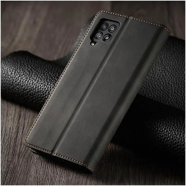 Alt view image 3 of 7 - BONAEVER For Samsung Galaxy A42 5G Case Premium PU Leather Cover TPU Bumper with Card Holder Stand andidden Magnetic Shockproof Flip Wallet Case