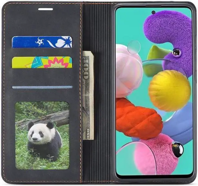 Alt view image 2 of 6 - BONAEVER For Samsung Galaxy Galaxy A31 Case Premium PU Leather Cover TPU Bumper with Card Holder Stand andidden Magnetic Shockproof Flip Wallet Case for Galaxy A31 4G