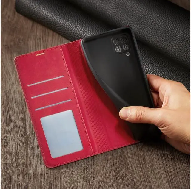 Alt view image 7 of 7 - BONAEVER For Samsung Galaxy F62 / M62 Case Premium PU Leather Cover TPU Bumper with Card Holder Stand andidden Magnetic Shockproof Flip Wallet Case for Galaxy F62 / Galaxy M62