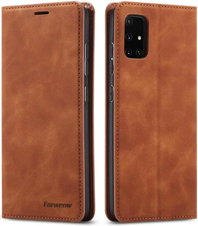 Main image of BONAEVER For Samsung Galaxy Galaxy A31 Case Premium PU Leather Cover TPU Bumper with Card Holder Stand andidden Magnetic Shockproof Flip Wallet Case for Galaxy A31 4G