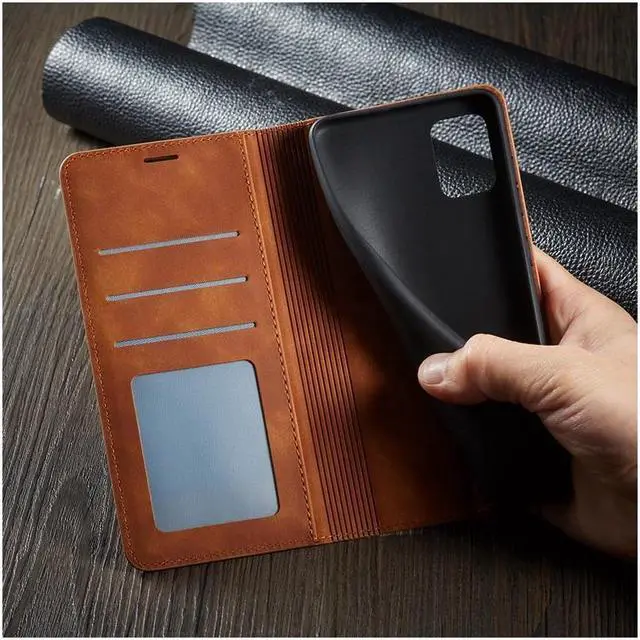 Alt view image 5 of 7 - BONAEVER For Samsung Galaxy Galaxy A31 Case Premium PU Leather Cover TPU Bumper with Card Holder Stand andidden Magnetic Shockproof Flip Wallet Case for Galaxy A31 4G