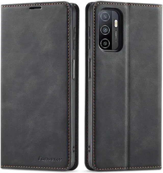 Main image of BONAEVER For Samsung Galaxy Galaxy A03S Case Premium PU Leather Cover TPU Bumper with Card Holder Stand andidden Magnetic Shockproof Flip Wallet Case