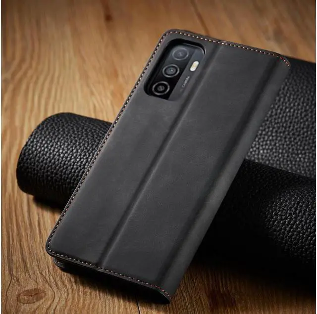 Alt view image 6 of 7 - BONAEVER For Samsung Galaxy Galaxy A03S Case Premium PU Leather Cover TPU Bumper with Card Holder Stand andidden Magnetic Shockproof Flip Wallet Case